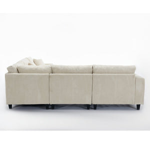 English Elm New Modular Corduroy Sectional Sofa with Deep Seats and Eleven Included Cushions W2108S00089