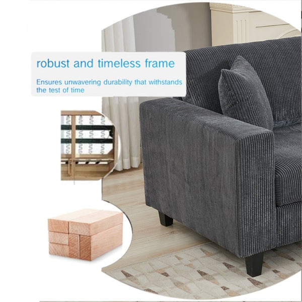 English Elm New Modular L Shaped Sectional Sofa Corduroy Upholstered Deep Seat Five Person Living Room W2108S00090