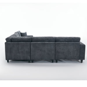 English Elm New Modular L Shaped Sectional Sofa Corduroy Upholstered Deep Seat Five Person Living Room W2108S00090