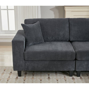 English Elm New Modular L Shaped Sectional Sofa Corduroy Upholstered Deep Seat Five Person Living Room W2108S00090