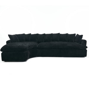 English Elm [new Arrived] 127 Inch Curved L-shape Sectional Sofa Corduroy Cushioned Living Room Seat W2108S00118