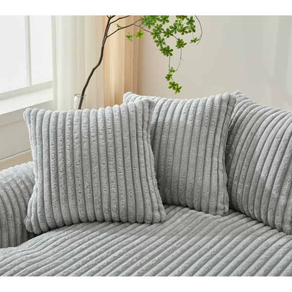 English Elm [new Arrived] 127 Inch Curved L-shape Sectional Sofa Gray Corduroy Lounge Living Room W2108S00119