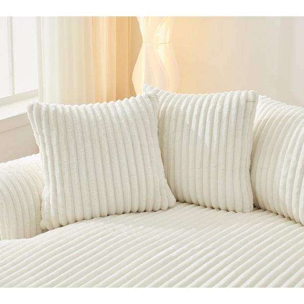 English Elm [new Arrived] Large Curved L-shape Sectional Sofa Corduroy Upholstered with Ten Back Cushions Beige W2108S00120