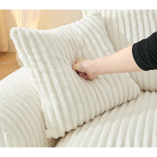 English Elm [new Arrived] Large Curved L-shape Sectional Sofa Corduroy Upholstered with Ten Back Cushions Beige W2108S00120