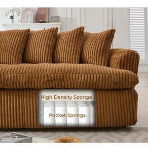 English Elm [new Arrived] Large Curved L-shape Sectional Sofa Corduroy Upholstered with Ten Back Cushions Brown W2108S00121