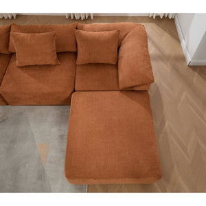 English Elm [new Arrived] Modular Chenille Sectional Sofa Five Piece L Shaped Floor Hugging Sleeper W2108S00122