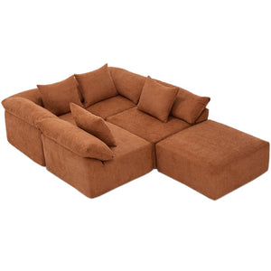 English Elm [new Arrived] Modular Chenille Sectional Sofa Five Piece L Shaped Floor Hugging Sleeper W2108S00122
