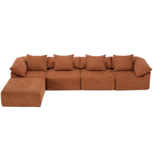 English Elm [new Arrived] Modular Chenille Sectional Sofa Five Piece L Shaped Floor Hugging Sleeper W2108S00122