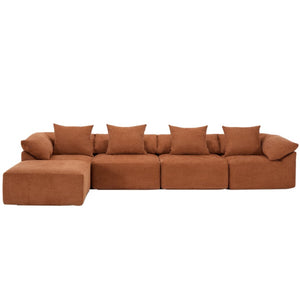 English Elm [new Arrived] Modular Chenille Sectional Sofa Five Piece L Shaped Floor Hugging Sleeper W2108S00122