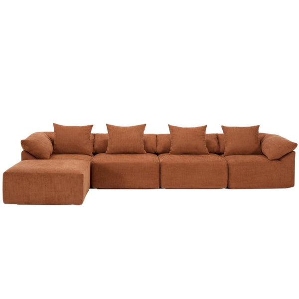 English Elm [new Arrived] Modular Chenille Sectional Sofa Five Piece L Shaped Floor Hugging Sleeper W2108S00122