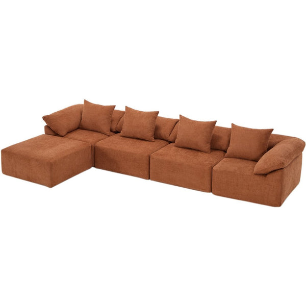 English Elm [new Arrived] Modular Chenille Sectional Sofa Five Piece L Shaped Floor Hugging Sleeper W2108S00122