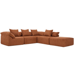 English Elm [new Arrived] Modular Chenille Sectional Sofa Five Piece L Shaped Floor Hugging Sleeper W2108S00122