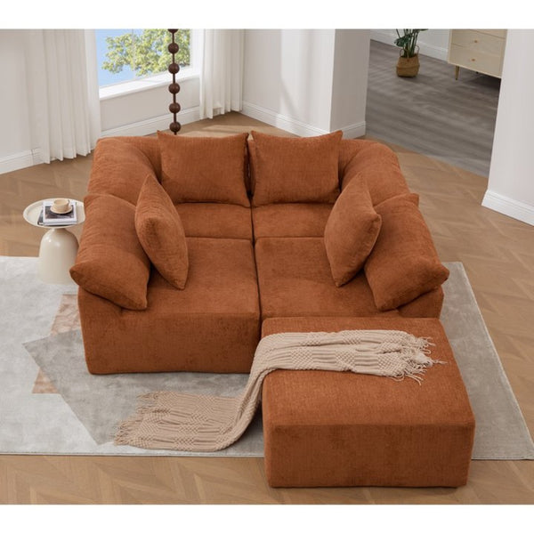 English Elm [new Arrived] Modular Chenille Sectional Sofa Five Piece L Shaped Floor Hugging Sleeper W2108S00122
