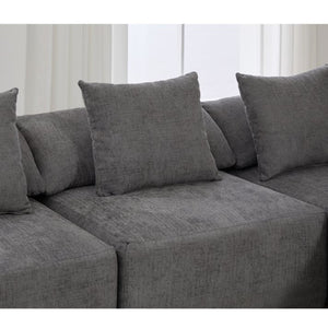 English Elm [new Arrived] Five Piece Chenille Modular Sectional with Sleeper Ottoman for Living Room Dark Gray W2108S00123