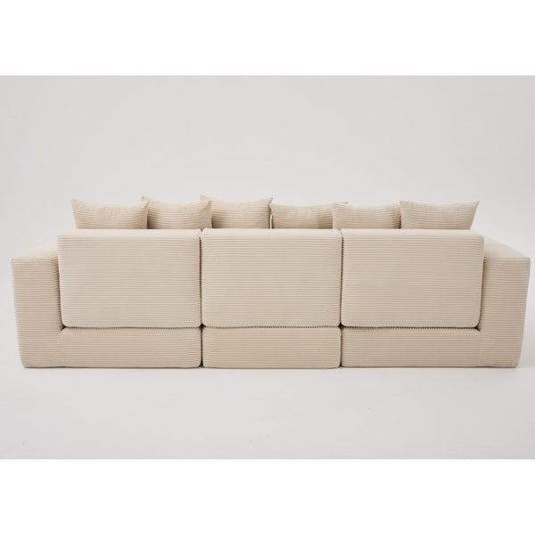 English Elm [new Arrived] Corduroy Modular Sectional Converts 10 Ways Floor Sleeper Lounge Living Room Beige W2108S00147