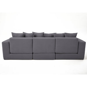 English Elm [new Arrived] Corduroy Modular Sectional Converts 10 Ways Floor Sleeper Lounge Living Room Dark Gray W2108S00149