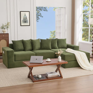 English Elm [new Arrived] Corduroy Modular Sectional Converts 10 Ways Floor Sleeper Lounge Living Room Green W2108S00150