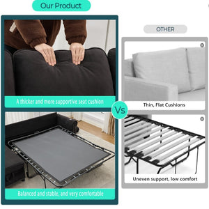 English Elm [new Arrived] L Shaped Sleeper Sectional with Wireless Charging Memory Foam and Storage Black W2108S00175
