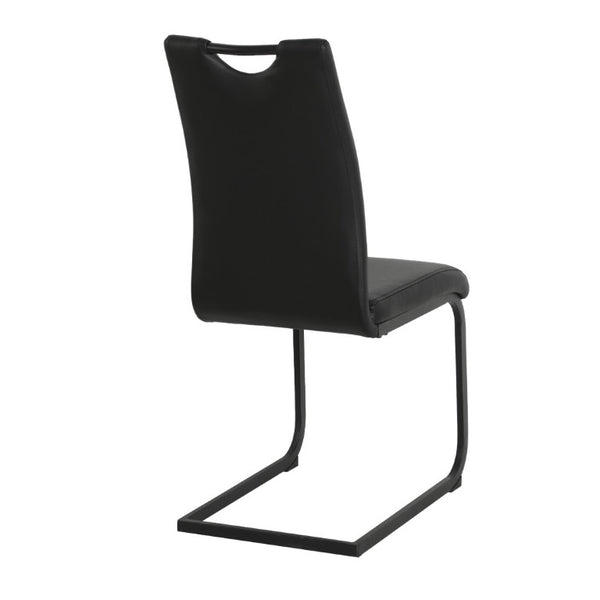 English Elm Modern PU Upholstered Dining Side Chairs with Metal Legs Lumbar Support Set of 2 W210P478050