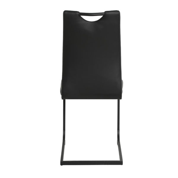 English Elm Modern PU Upholstered Dining Side Chairs with Metal Legs Lumbar Support Set of 2 W210P478050
