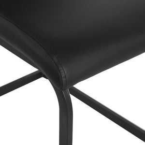 English Elm Modern PU Upholstered Dining Side Chairs with Metal Legs Lumbar Support Set of 2 W210P478050