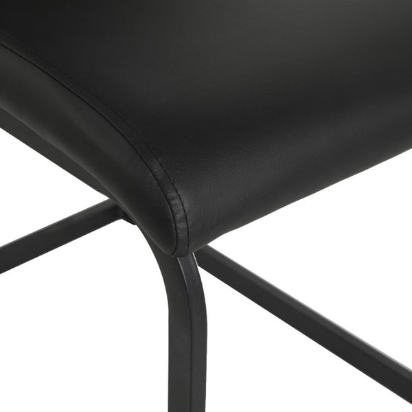 English Elm Modern PU Upholstered Dining Side Chairs with Metal Legs Lumbar Support Set of 2 W210P478050