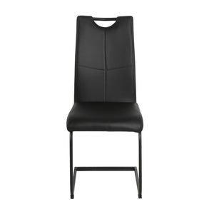 English Elm Modern Pu Leather Dining Chairs Set of 4 with Ergonomic Back and Sleek Metal Legs W210P478051