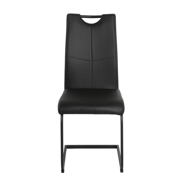 English Elm Modern Pu Leather Dining Chairs Set of 4 with Ergonomic Back and Sleek Metal Legs W210P478051
