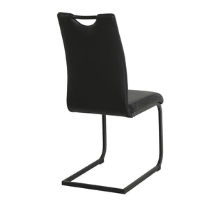 English Elm Modern Pu Leather Dining Chairs Set of 4 with Ergonomic Back and Sleek Metal Legs W210P478051