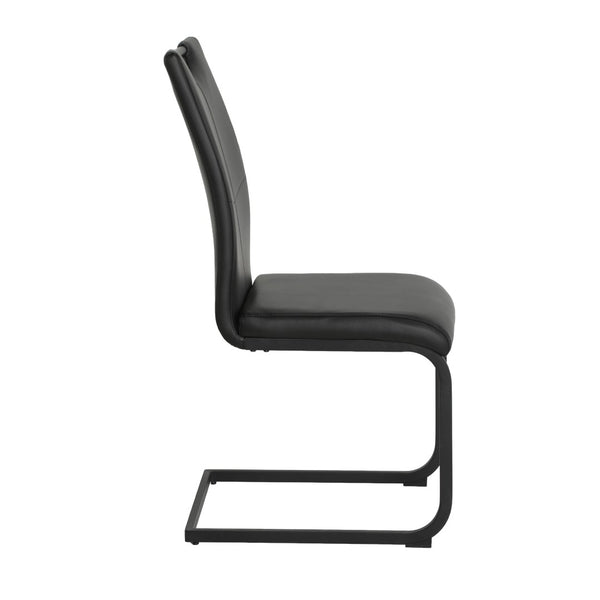 English Elm Modern Pu Leather Dining Chairs Set of 4 with Ergonomic Back and Sleek Metal Legs W210P478051