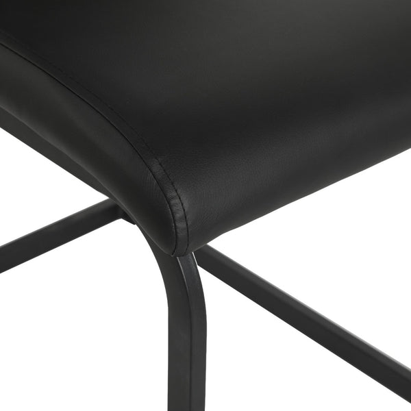English Elm Modern Pu Leather Dining Chairs Set of 4 with Ergonomic Back and Sleek Metal Legs W210P478051