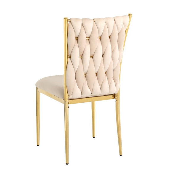 English Elm Modern Velvet Dining Chairs Set of 2 with Gold Legs Curved Back Glam Seating W210P491088