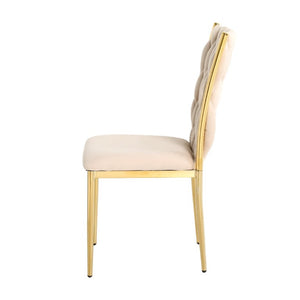 English Elm Modern Velvet Dining Chairs Set of 2 with Gold Legs Curved Back Glam Seating W210P491088