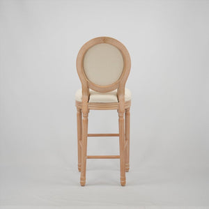 English Elm Hengming French Country Burlap Linen Barstools Solid Wood Legs Set of 2 Kitchen W212P185932