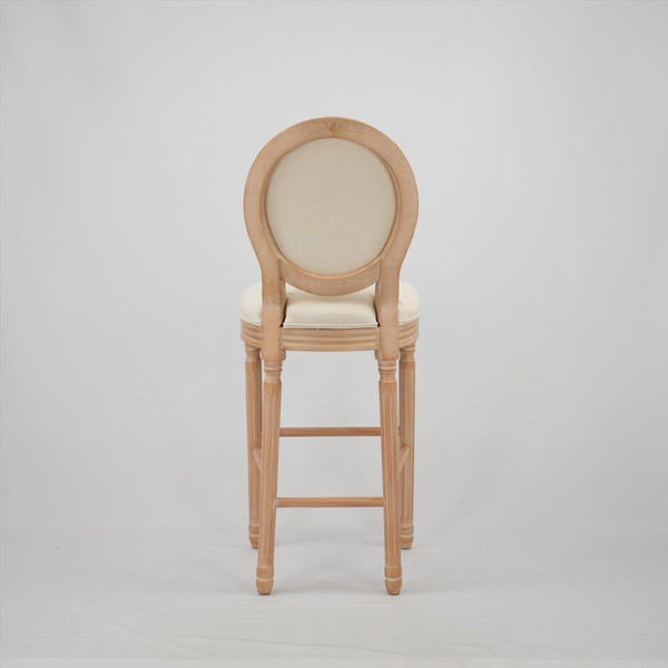 English Elm Hengming French Country Burlap Linen Barstools Solid Wood Legs Set of 2 Kitchen W212P185932