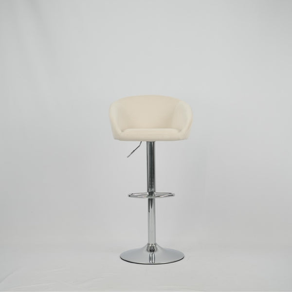 English Elm Hengming Velvet Upholstered Barstools with Electroplated Silver Base Set of 2 Club Style Beige W212P351232