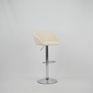 English Elm Hengming Velvet Upholstered Barstools with Electroplated Silver Base Set of 2 Club Style Beige W212P351232