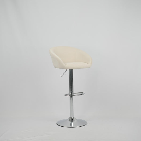 English Elm Hengming Velvet Upholstered Barstools with Electroplated Silver Base Set of 2 Club Style Beige W212P351232