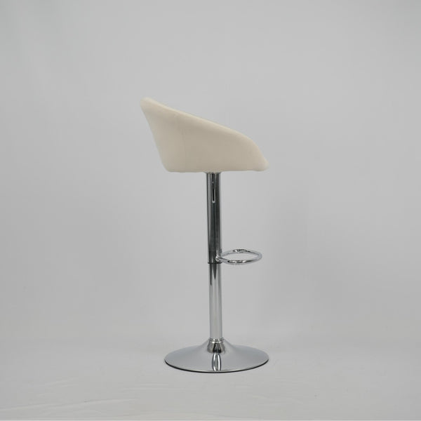 English Elm Hengming Velvet Upholstered Barstools with Electroplated Silver Base Set of 2 Club Style Beige W212P351232