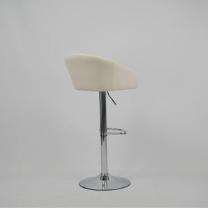 English Elm Hengming Velvet Upholstered Barstools with Electroplated Silver Base Set of 2 Club Style Beige W212P351232