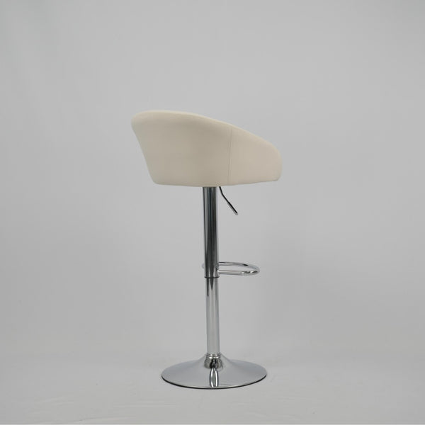 English Elm Hengming Velvet Upholstered Barstools with Electroplated Silver Base Set of 2 Club Style Beige W212P351232