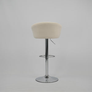 English Elm Hengming Velvet Upholstered Barstools with Electroplated Silver Base Set of 2 Club Style Beige W212P351232