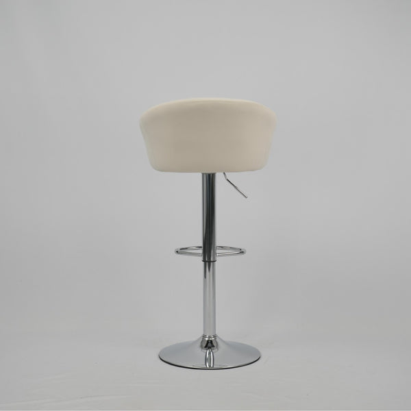 English Elm Hengming Velvet Upholstered Barstools with Electroplated Silver Base Set of 2 Club Style Beige W212P351232