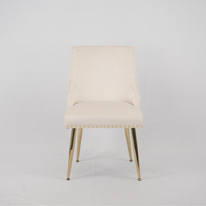 English Elm Hengming Velvet Upholstered Dining Chairs with Nailhead Trim and Channel Tufting Set of 2 W212P427002