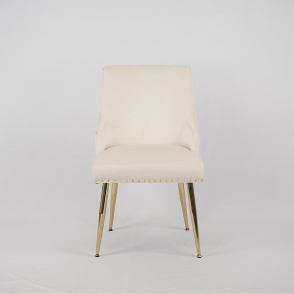 English Elm Hengming Velvet Upholstered Dining Chairs with Nailhead Trim and Channel Tufting Set of 2 W212P427002