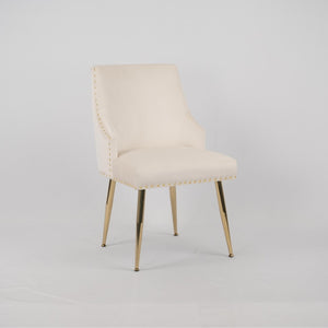 English Elm Hengming Velvet Upholstered Dining Chairs with Nailhead Trim and Channel Tufting Set of 2 W212P427002