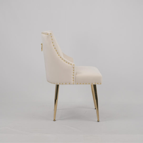 English Elm Hengming Velvet Upholstered Dining Chairs with Nailhead Trim and Channel Tufting Set of 2 W212P427002