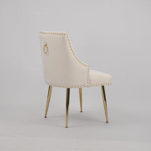 English Elm Hengming Velvet Upholstered Dining Chairs with Nailhead Trim and Channel Tufting Set of 2 W212P427002