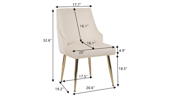 English Elm Hengming Velvet Upholstered Dining Chairs with Nailhead Trim and Channel Tufting Set of 2 W212P427002