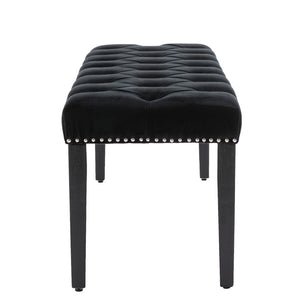 English Elm Heng Ming Button Tufted Velvet Accent Bench with Solid Wood Legs for Bedroom Entryway W212P448955